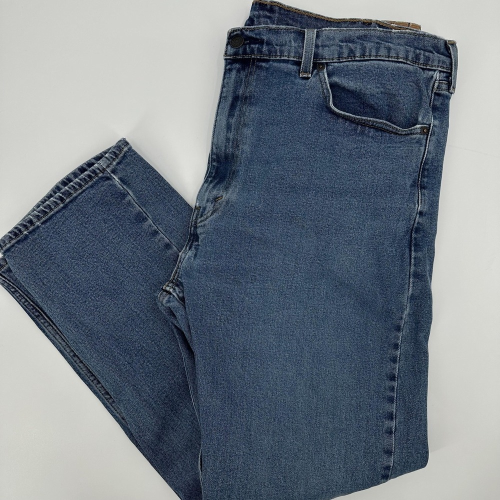 Levi's 505 Jeans Mens 44x32 Regular Fit Straight Leg Zip Fly Medium Wash Denim